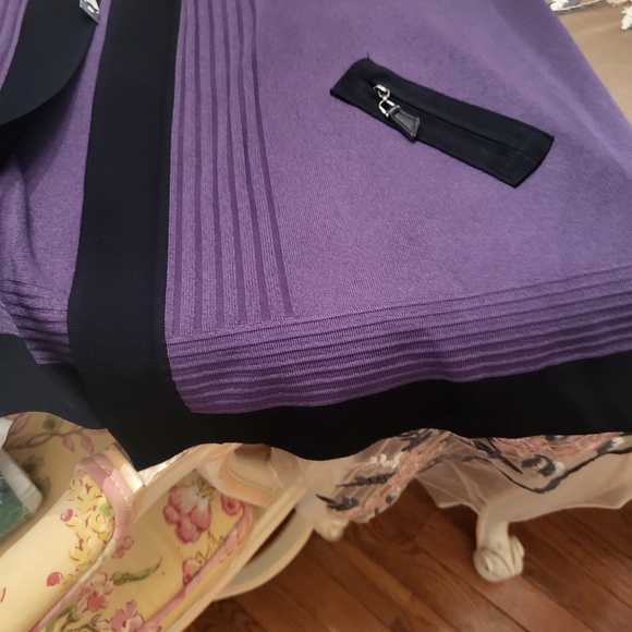 MISOOK Vintage Cardigan Sweater Purple Black Large - Picture 9 of 9